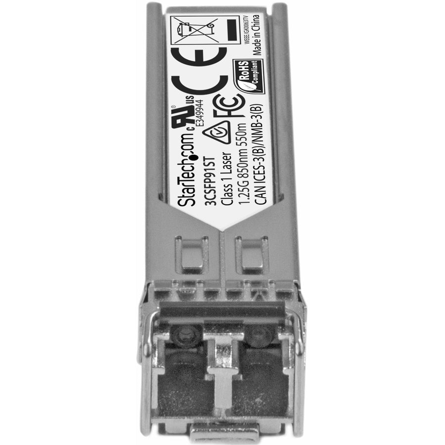 StarTech.com Module SFP compatible HPE 3CSFP91 - 1000BASE-SX - Émetteur-récepteur fibre optique multimode 1GE Gigabit Ethernet SFP 1GbE - 550 m DDM 3CSFP91ST