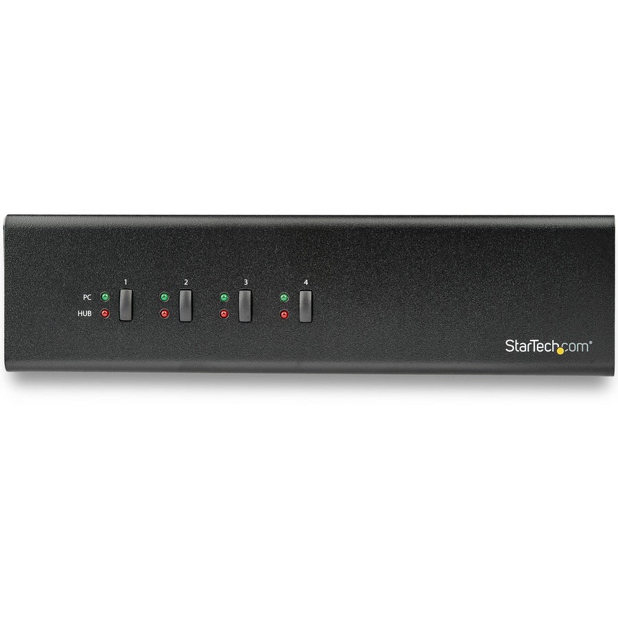 StarTech.com Commutateur KVM DVI double moniteur 4 ports double liaison 1440p double écran/affichage/affichage Commutateur KVM USB compact avec hub USB 3.0 et audio TAA SV431DL2DU3A