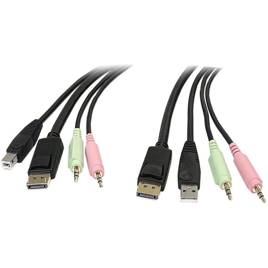 StarTech.com Câble de commutation KVM USB DisplayPort 4 en 1 de 6 pieds DP4N1USB6