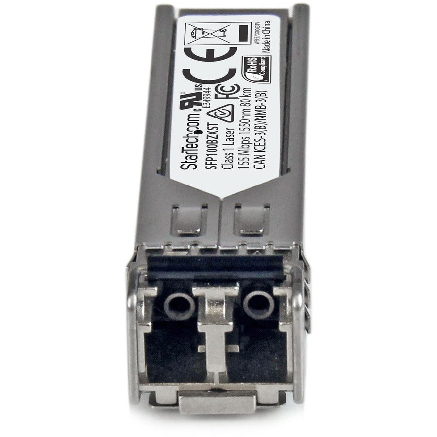 StarTech.com Module SFP non codé MSA - 100BASE-ZX - Module émetteur-récepteur optique fibre monomode (SMF) 100 Mo Ethernet SFP 100 MbE - 80 km DDM SFP100BZXST