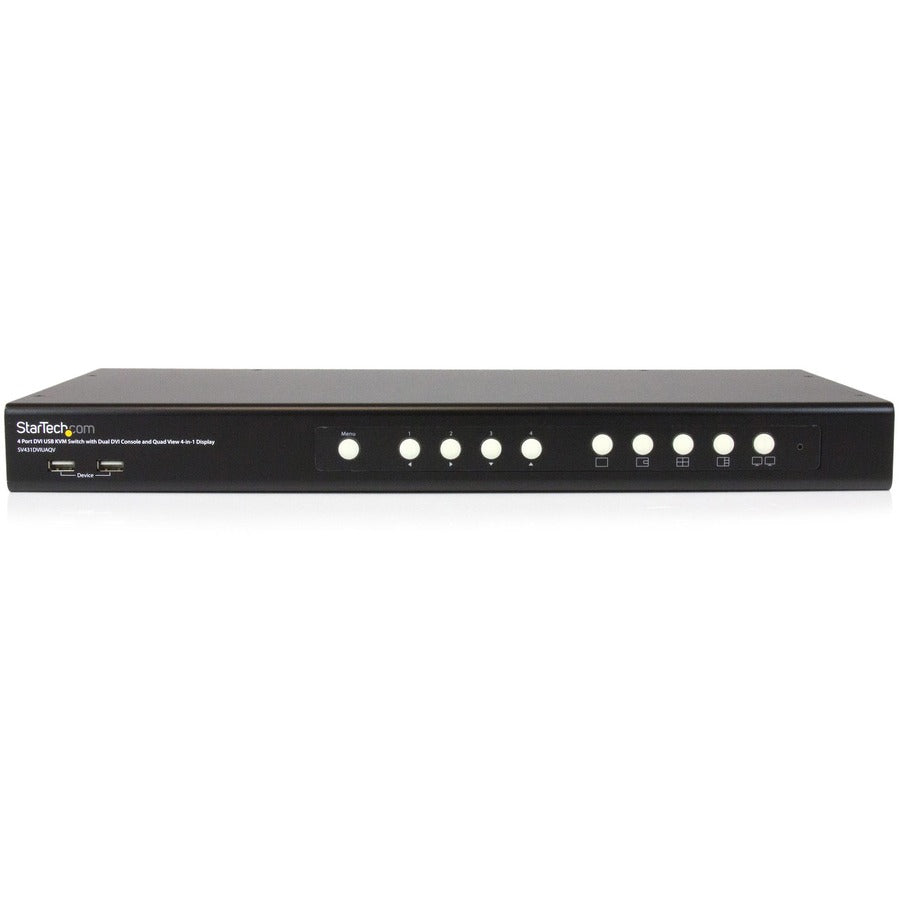 StarTech.com 4 Port DVI USB KVM Switch with Dual DVI Console and Quad-View 4-in-1 Display SV431DVIUAQV