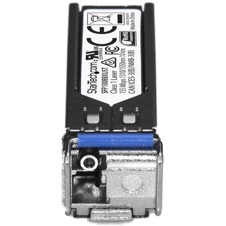 StarTech.com Module émetteur-récepteur SFP non codé MSA - 100BASE-BX - Fibre Ethernet BiDi (SMF) 100 Mo SFP100BBXUST