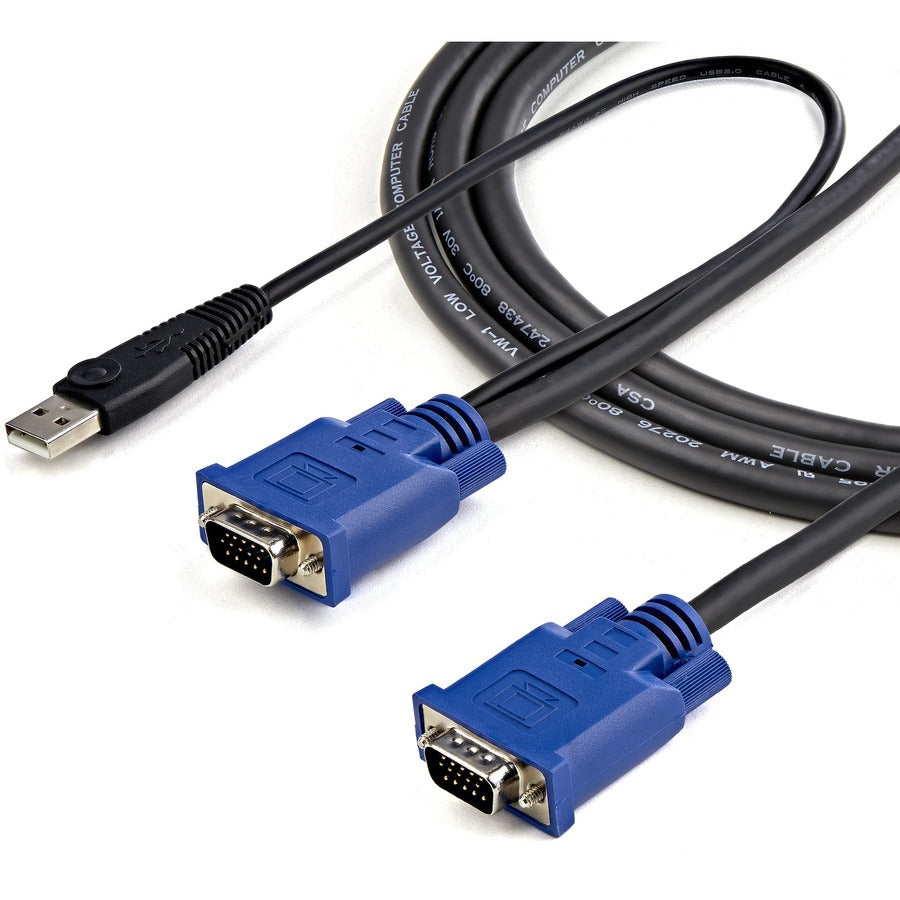 StarTech.com StarTech.com 15 ft 2-in-1 Ultra Thin USB KVM Cable - Video / USB cable - 4 pin USB Type A, HD-15 (M) - HD-15 (M) - 4.57 m SVECONUS15