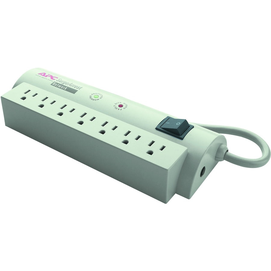 APC by Schneider Electric SurgeArrest Network 7 Outlets 120V - 7 x NEMA 5-15R - 480 J - 120 V AC Input - 120 V DC Output NET7