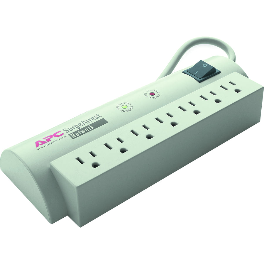 APC by Schneider Electric SurgeArrest Network 7 Outlets 120V - 7 x NEMA 5-15R - 480 J - 120 V AC Input - 120 V DC Output NET7