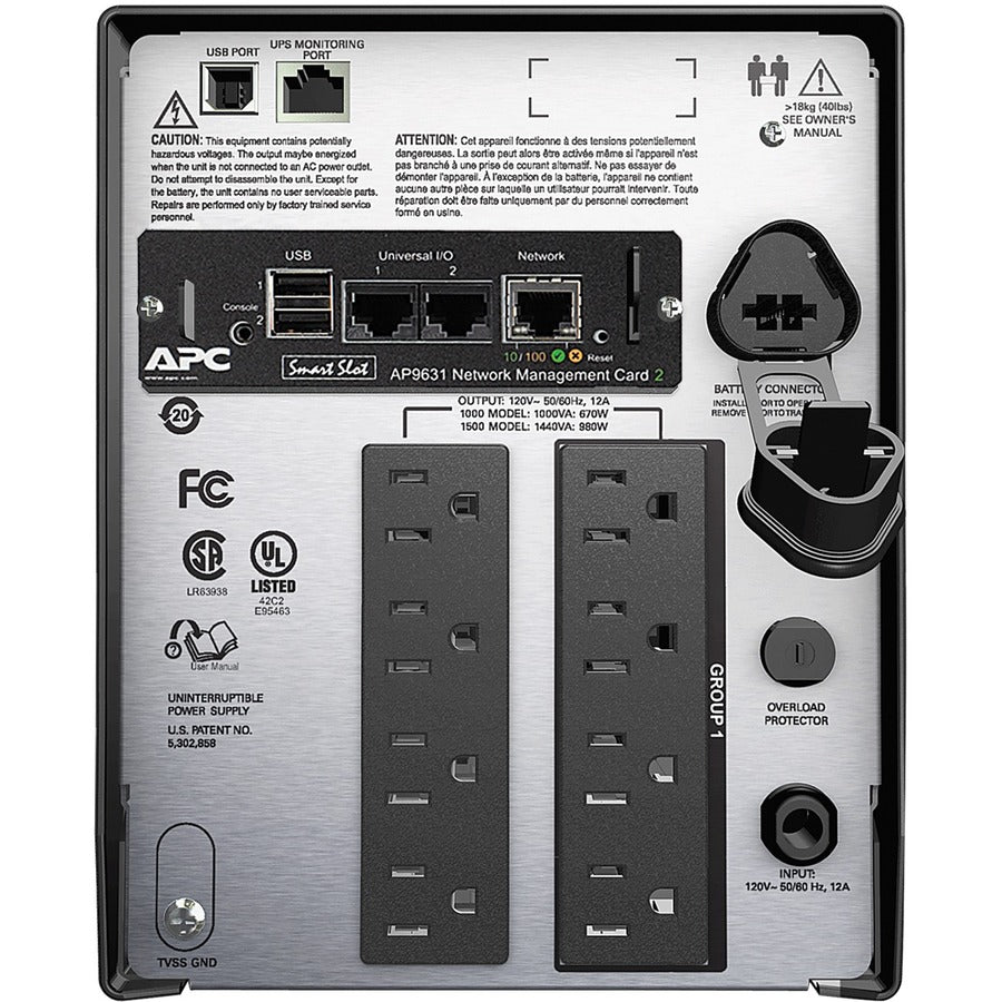 APC by Schneider Electric Smart-UPS 1 500 VA LCD 120 V avec carte réseau SMT1500NC