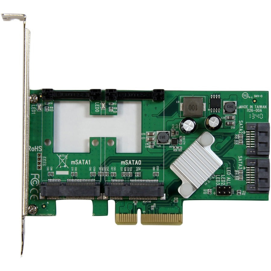 StarTech.com 2 Port PCI Express 2.0 SATA III 6Gbps RAID Controller Card w/ 2 mSATA Slots and HyperDuo SSD Tiering PEXMSATA3422