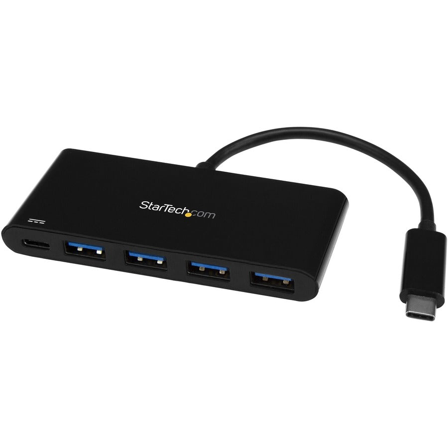 StarTech.com Hub USB C 4 ports avec 4x USB Type-A (USB 3.0 SuperSpeed ​​5 Gbit/s) - Passthrough d'alimentation 60 W - Hub adaptateur portable C vers A HB30C4AFPD