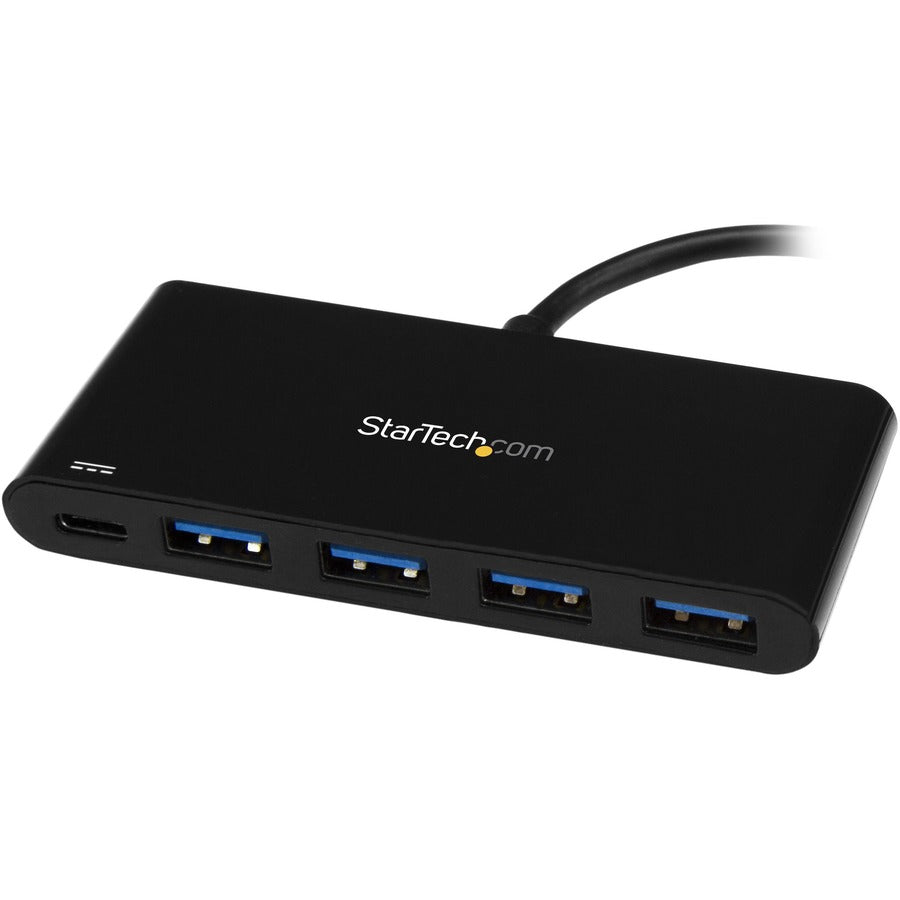 StarTech.com Hub USB C 4 ports avec 4x USB Type-A (USB 3.0 SuperSpeed ​​5 Gbit/s) - Passthrough d'alimentation 60 W - Hub adaptateur portable C vers A HB30C4AFPD