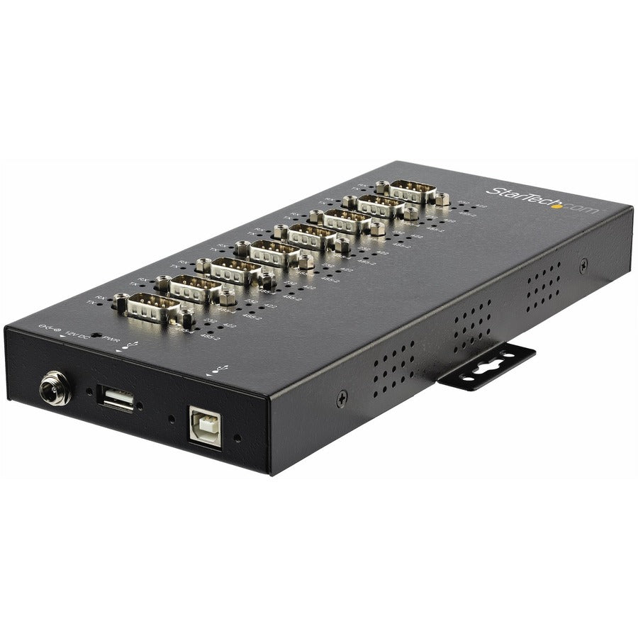 StarTech.com Adaptateur hub USB vers RS232/RS485/RS422 8 ports série – Convertisseur série USB 2.0 vers DB9 industriel en métal – Montable sur rail Din ICUSB234858I