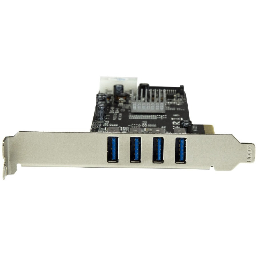 StarTech.com Adaptateur de carte USB 3.0 SuperSpeed ​​4 ports PCI Express (PCIe) avec 2 canaux dédiés 5 Gbit/s - UASP - Alimentation SATA/LP4 PEXUSB3S42V