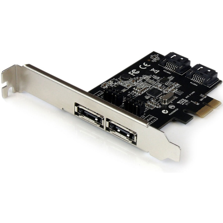 StarTech.com Carte contrôleur eSATA 2 ports PCI Express SATA 6 Gbit/s - Carte PCIe SATA III double port - 2 Int/2 Ext PEXESAT322I