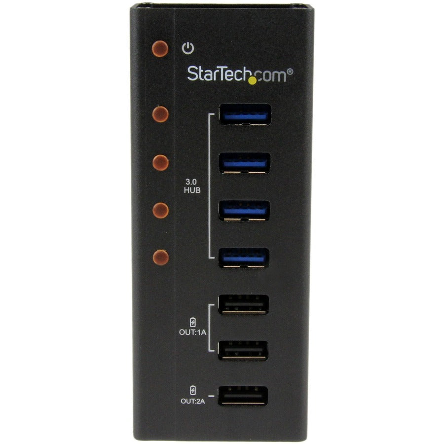 StarTech.com 4 Port USB 3.0 Hub plus 3 Dedicated USB Charging Ports (2 x 1A & 1 x 2A) - Wall Mountable Metal Enclosure ST4300U3C3