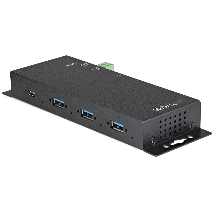 StarTech.com Hub USB C 4 ports 10 Gbit/s - Hub USB 3.2/3.1 Gen 2 Type-C industriel en métal - 3A/1C - Hôte USB-C ou USB-A - Montable - ESD/Surge HB31C3A1CME