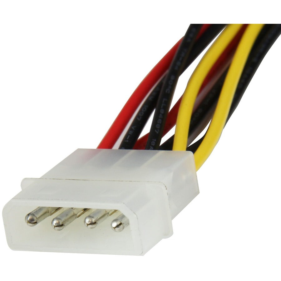 Star Tech.com 12in LP4 to 2x Right Angle Latching SATA Power Y Cable Splitter - 4 Pin LP4 to Dual SATA PYO2LP4LSATR