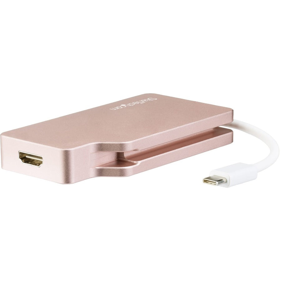 StarTech.com USB C Multiport Video Adapter 4K/1080p - USB Type C to HDMI, VGA, DVI or Mini DisplayPort Monitor Adapter - Rose Gold CDPVDHDMDPRG