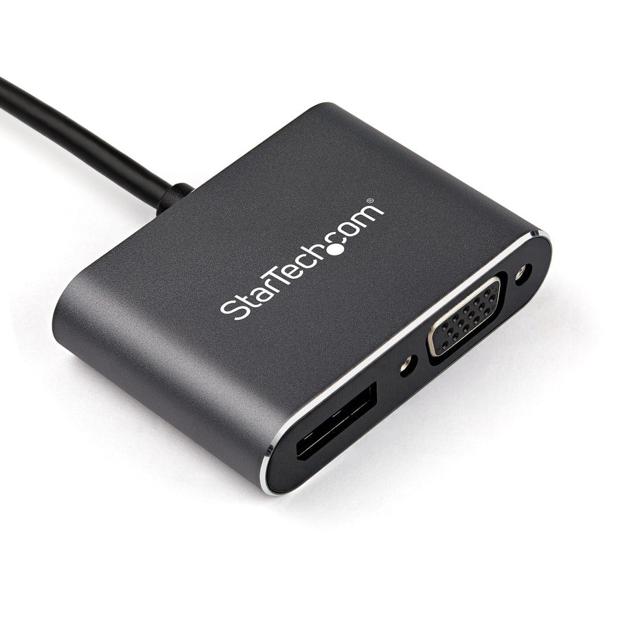 StarTech.com USB C Multiport Video Adapter - USB-C to 4K 60Hz DisplayPort 1.2 HBR2 HDR or 1080p VGA Monitor Adapter - USB Type-C 2-in-1 CDP2DPVGA