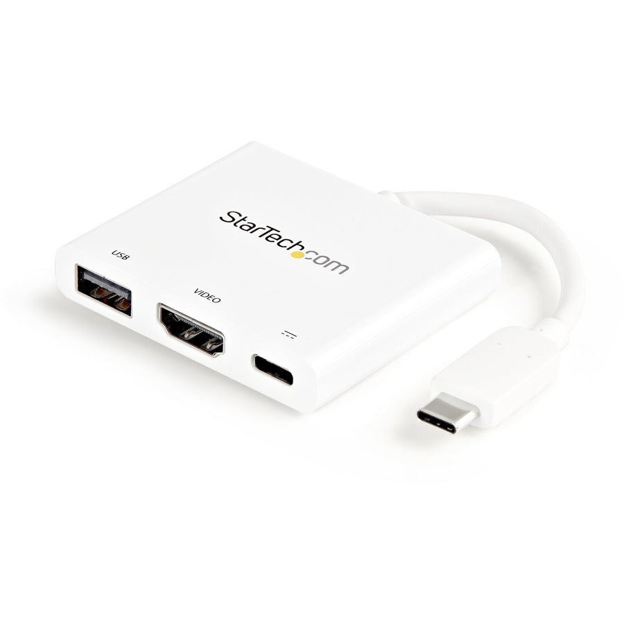 StarTech.com StarTech.com USB C Multiport Adapter with HDMI 4K & 1x USB 3.0 - PD - Mac & Windows - White USB Type C All in One Video Adapter CDP2HDUACPW