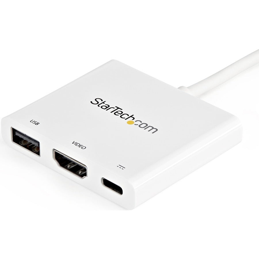 StarTech.com StarTech.com USB C Multiport Adapter with HDMI 4K & 1x USB 3.0 - PD - Mac & Windows - White USB Type C All in One Video Adapter CDP2HDUACPW