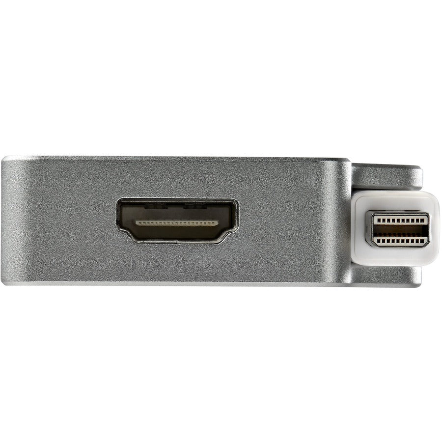 StarTech.com Aluminum Travel A/V Adapter: 3-in-1 Mini DisplayPort to VGA, DVI or HDMI - mDP Adapter - 4K MDPVGDVHD4K