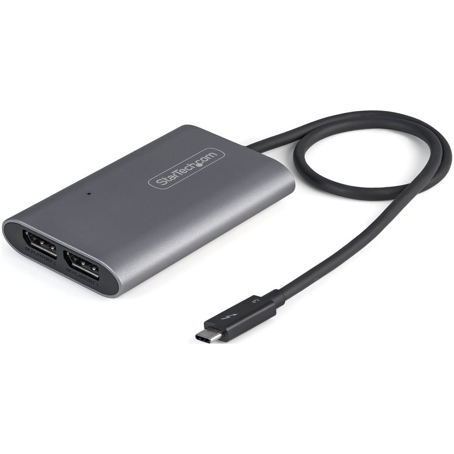 StarTech.com Adaptateur Thunderbolt 3 vers double DisplayPort DP 1.4 - Adaptateur vidéo double 4K 60 Hz ou simple 8K/5K TB3 vers moniteur DP - Mac/Windows TB32DP14