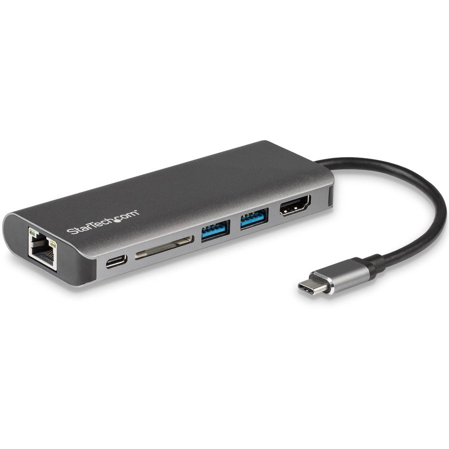 StarTech.com USB C Multiport Adapter - Portable USB Type-C Travel Dock - 4K HDMI, 2-pt USB Hub, SD, GbE, 60W PD Pass-Through - Laptop Dock DKT30CSDHPD