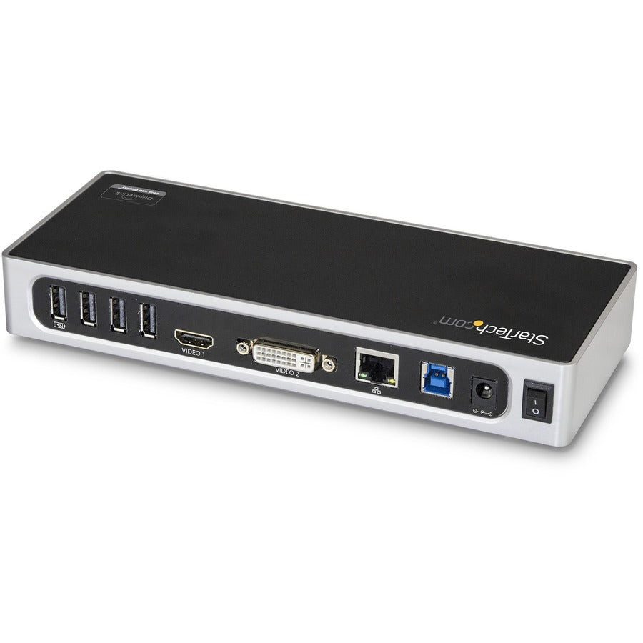 StarTech.com Station d'accueil USB 3.0 - Station d'accueil double écran pour ordinateur portable avec HDMI et DVI/VGA - 6x hub USB Type-A, GbE - Universel Windows et Mac DK30ADD