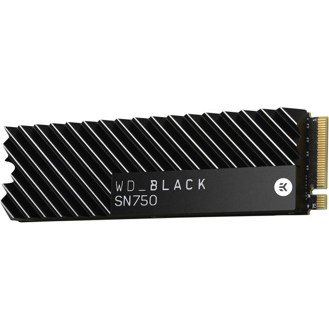 Disque SSD WD Black SN750 WDS500G3XHC 500 Go avec dissipateur thermique - PCI Express (PCI Express 3.0 x4) - 300 To (TBW) - Interne - M.2 2280 WDS500G3XHC