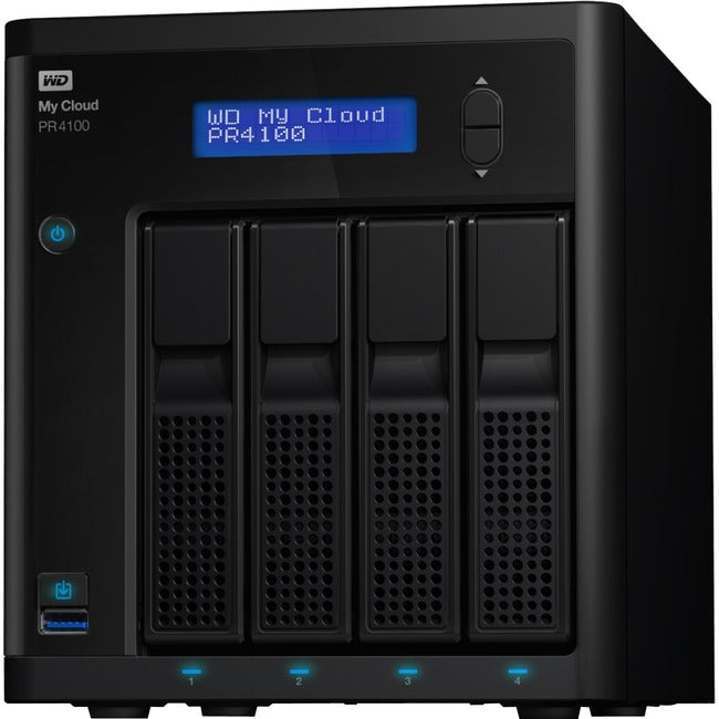 WD 16TB My Cloud PR4100 Pro Series Media Server with Transcoding, NAS - Network Attached Storage WDBNFA0160KBK-NESN