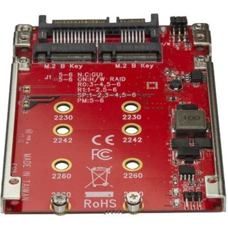 StarTech.com Adaptateur M.2 vers SATA double emplacement - Adaptateur M.2 SATA pour baie de lecteur 2,5" - Adaptateur M.2 - Adaptateur SSD M.2 - Adaptateur SSD M.2 NGFF - RAID S322M225R