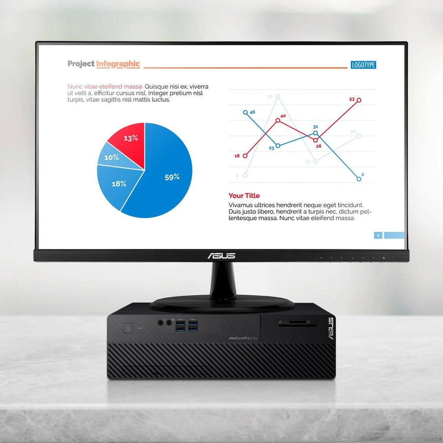 Asus ExpertCenter D7 D500SA-Q31SP Desktop Computer - Intel Core i3 10th Gen i3-10100 Quad-core (4 Core) 3.60 GHz - 8 GB RAM DDR4 SDRAM - 256 GB M.2 PCI Express NVMe SSD - Small Form Factor - Black D500SA-Q31SP