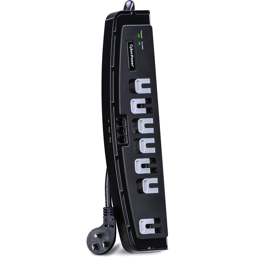 CyberPower CSP708T Professional 7-Outlets Surge Suppressor 8FT Cord and TEL - Plain Brown Boxes CSP708T