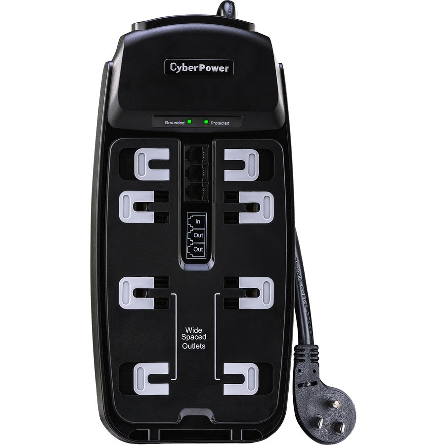 CyberPower CSP806T Professional 8-Outlets Surge Suppressor 6FT Cord and TE - Plain Brown Boxes CSP806T