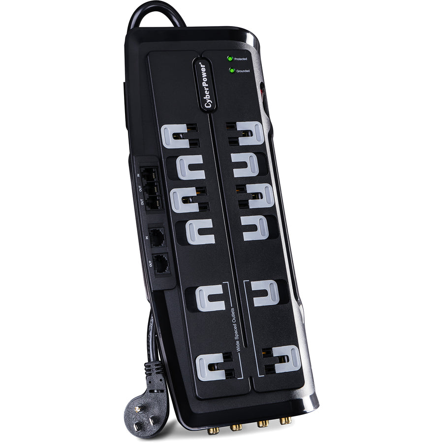 CyberPower CSHT1208TNC2 Home Theater 12-Outlets Surge Suppressor NET, and AV protection - Plain Brown Boxes CSHT1208TNC2