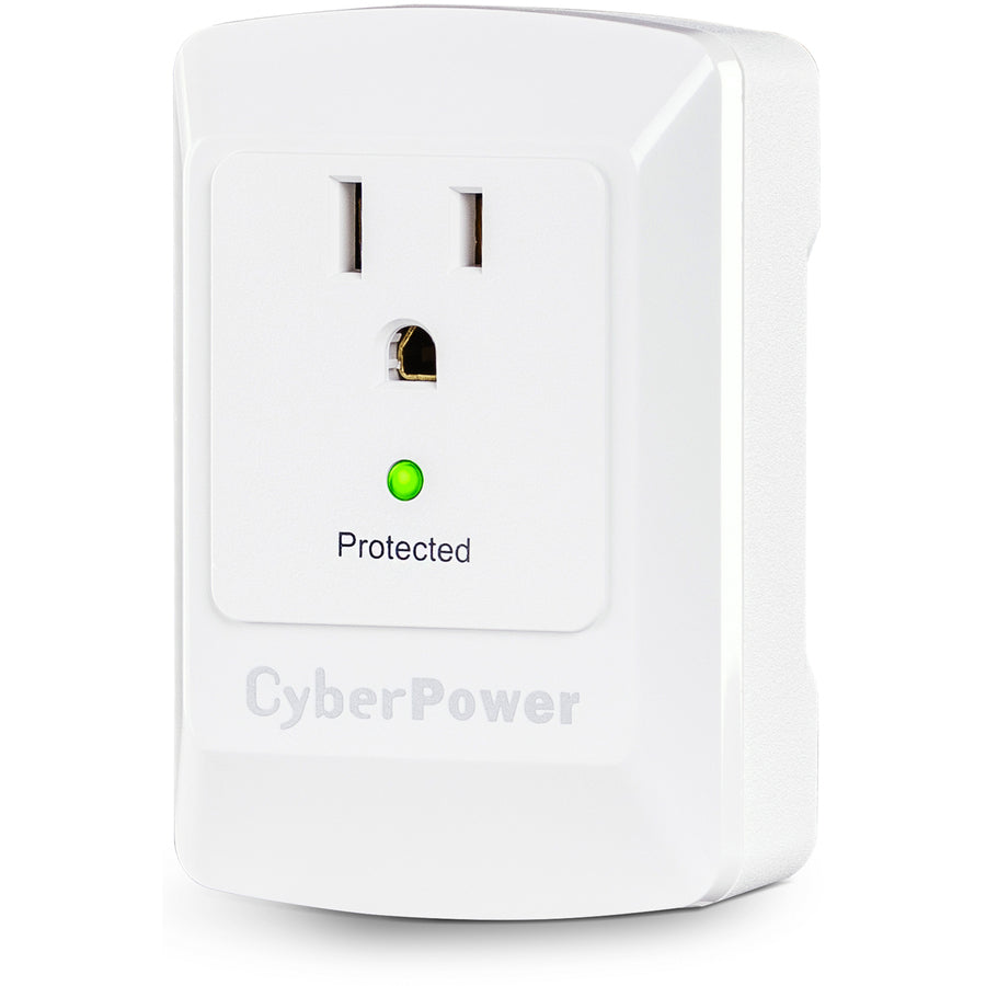 CyberPower CSB100W Robinet mural avec suppresseur de surtension à 1 prise Essential - Boîtes marron uni CSB100W