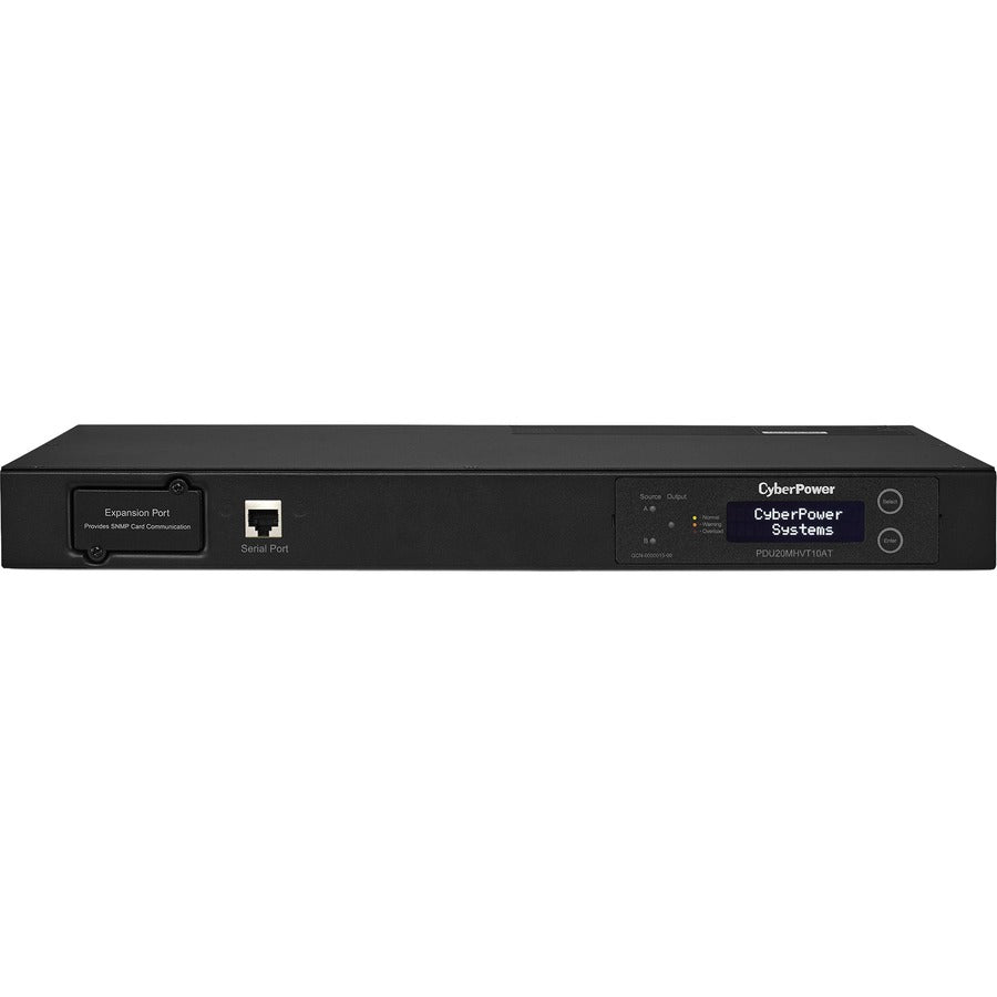 CyberPower PDU20MHVT10AT PDU ATS mesuré 200-240 V 20 A 1U 10 prises (2) L6-20P PDU20MHVT10AT