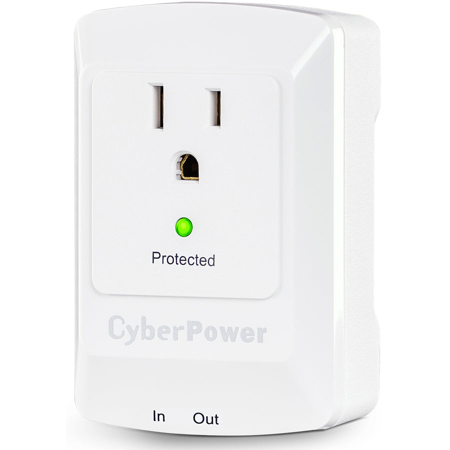 CyberPower CSP100TW Professional 1-Outlet Surge Suppressor with RJ-11 and Wall Tap Plug - Plain Brown Boxes CSP100TW