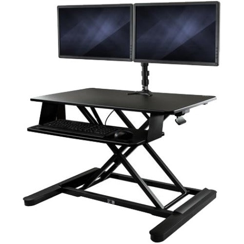 StarTech.com Convertisseur de bureau assis-debout pour double écran – 35" de large – Solution de bureau debout réglable en hauteur – Bras doubles pour écrans jusqu'à 24" BNDSTSLGDUAL