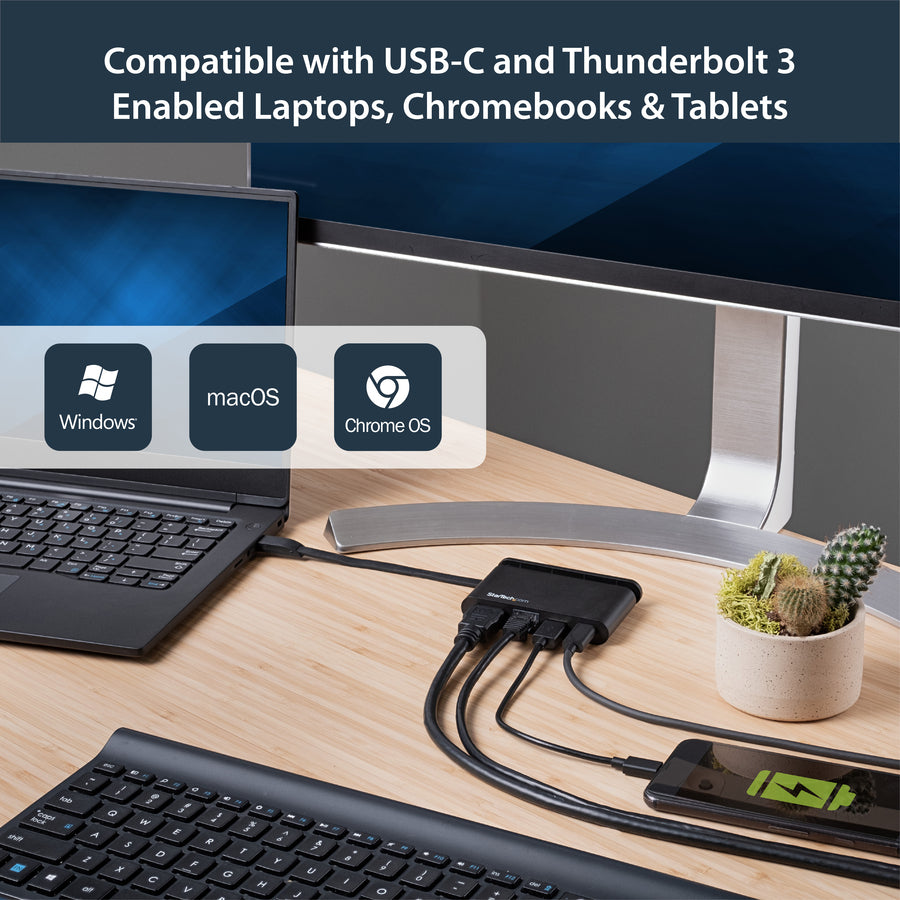 StarTech.com USB C Multiport Adapter - USB-C Travel Dock to 4K HDMI, 100W PD 3.0 Pass-Through, USB-A USB-C, GbE - Portable USB Type-C Dock DKT30CHCPD