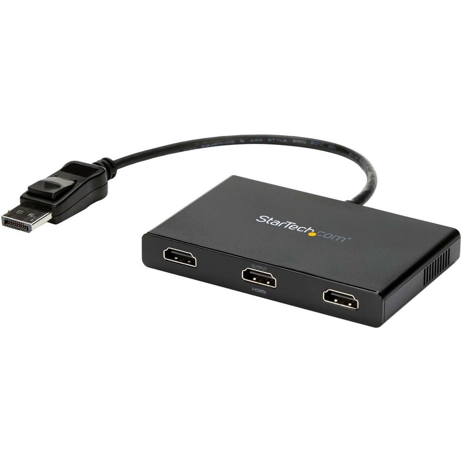 StarTech.com 3-Port Multi Monitor Adapter, DisplayPort to 3x HDMI MST Hub, Triple 1080p, Video Splitter for Extended Desktop Mode, Windows MSTDP123HD