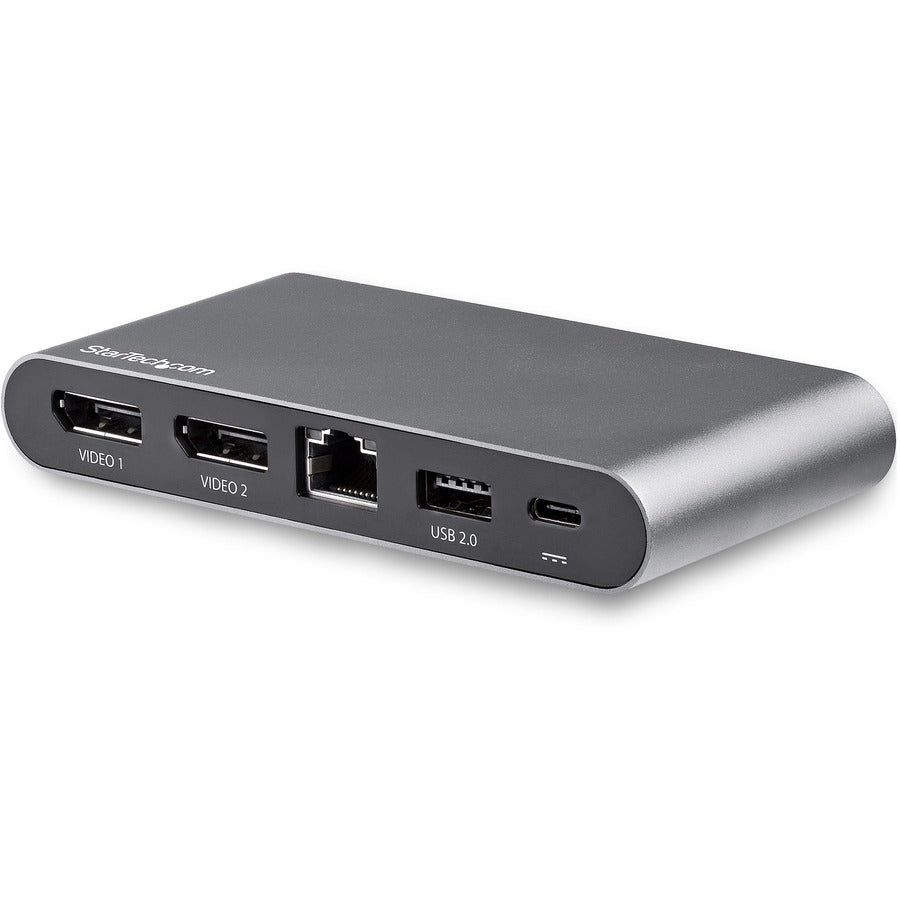 StarTech.com Station d'accueil USB C - Station d'accueil DisplayPort double moniteur 4K - Passthrough d'alimentation 100 W, GbE, 2x USB-A - Adaptateur multiport DK30C2DAGPD