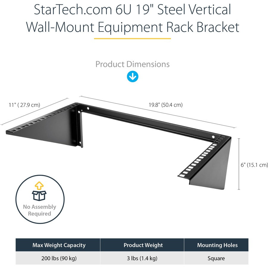 StarTech.com Rack vertical en acier 6U 19 pouces et rack de serveur mural RK619WALLV