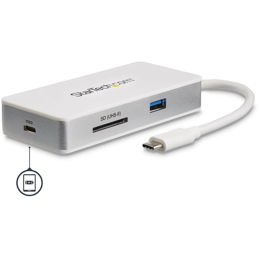 StarTech.com USB C Multiport Adapter - 4K HDMI - SD / SDHC / SDXC Slot (UHS-II) - Power Delivery - GbE - USB 3.0 Port - USB C Adapter - USB C Hub DKT3CHSD4GPD