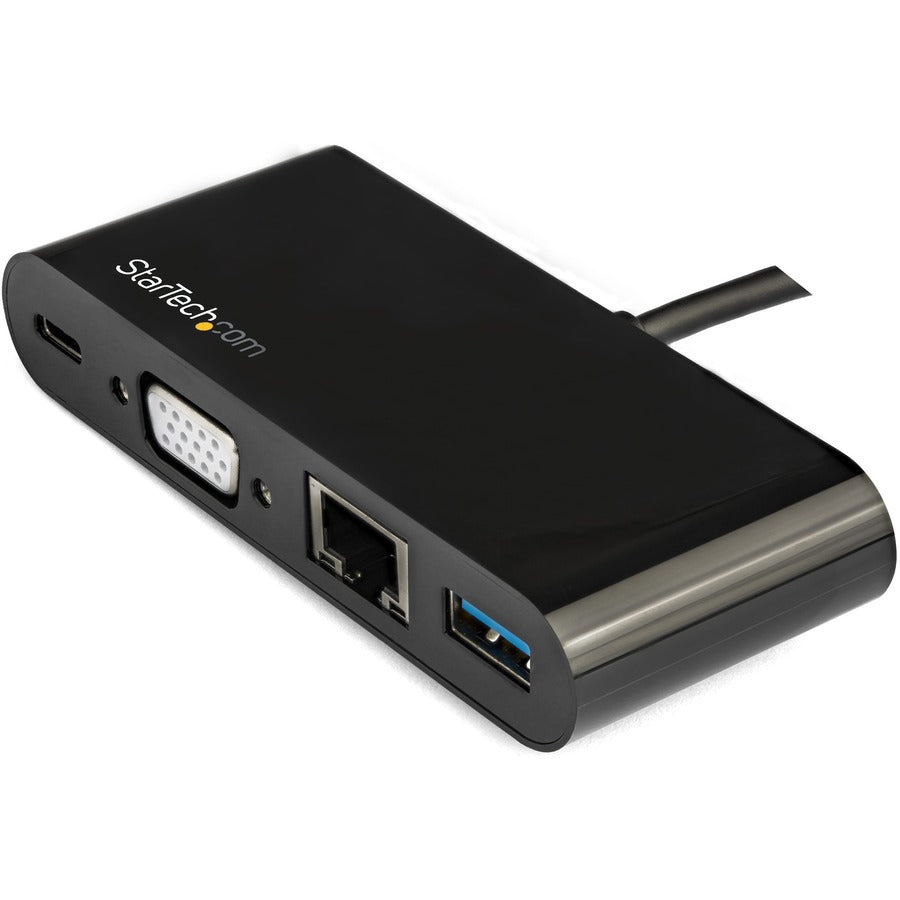 StarTech.com USB C Multiport Adapter - Mini USB-C Dock w/ VGA Video - 60W Power Delivery Passthrough - USB Type-A 5Gbps - Gigabit Ethernet DKT30CVAGPD