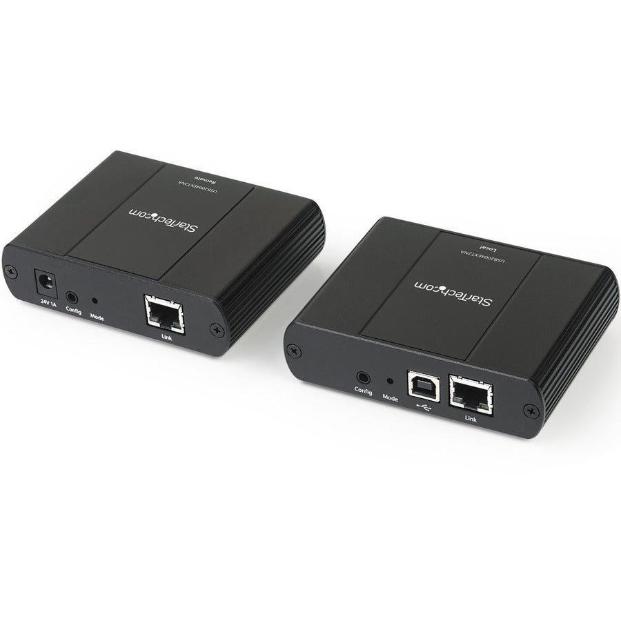 StarTech.com Hub d'extension USB 2.0 4 ports sur câble Ethernet Cat5e ou Cat6 - Kit d'extension USB 2.0 en métal de 330 pieds/100 m - ESD, alimenté, 480 Mbps USB2004EXT2NA