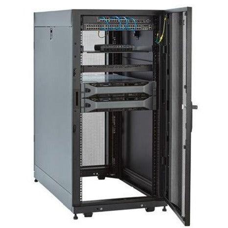 StarTech.com Armoire rack serveur 25U - 4 montants réglables en profondeur 7-35" Boîtier réseau/données/informatique roulant ventilé et verrouillable avec roulettes/gestion des câbles RK2537BKM