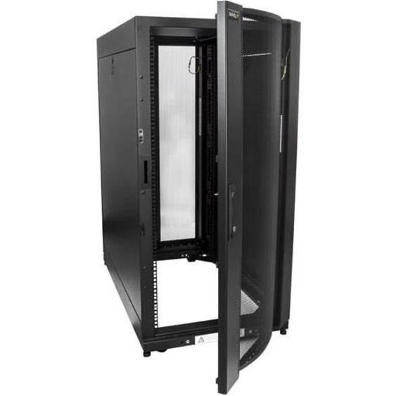 StarTech.com Armoire rack serveur 25U - 4 montants réglables en profondeur 7-35" Boîtier réseau/données/informatique roulant ventilé et verrouillable avec roulettes/gestion des câbles RK2537BKM