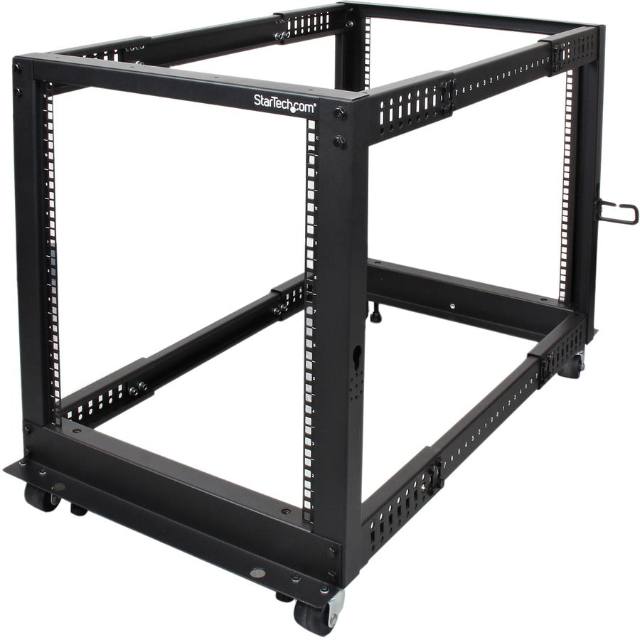 StarTech.com 12U Adjustable Depth Open Frame 4 Post Server Rack w/ Casters / Levelers and Cable Management Hooks 4POSTRACK12U