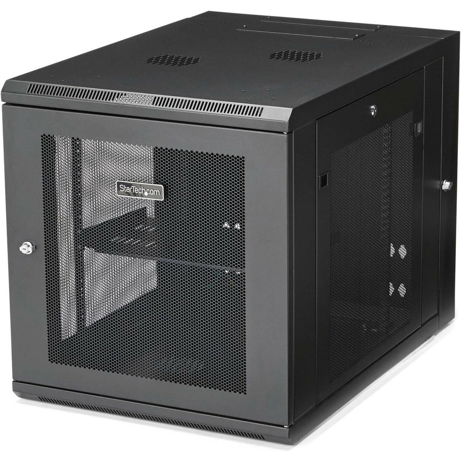 StarTech.com 12U 19" Wall Mount Network Cabinet - 24" Deep Hinged Vented Server Room Enclosure Locking Flexible IT Equipment Rack w/Shelf RK1232WALHM