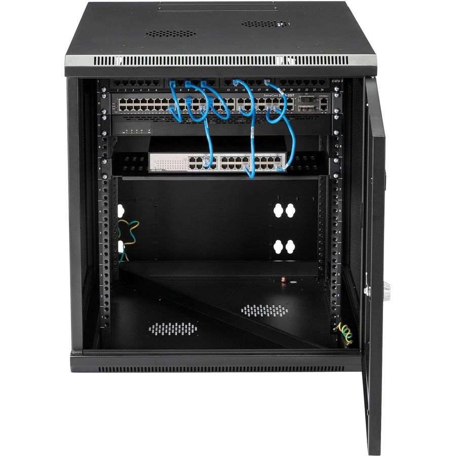 StarTech.com 12U 19" Wall Mount Network Cabinet - 24" Deep Hinged Vented Server Room Enclosure Locking Flexible IT Equipment Rack w/Shelf RK1232WALHM